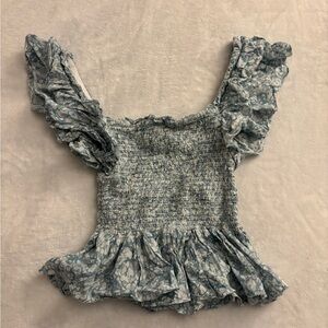 Trendy Blue Ruffle Top✨